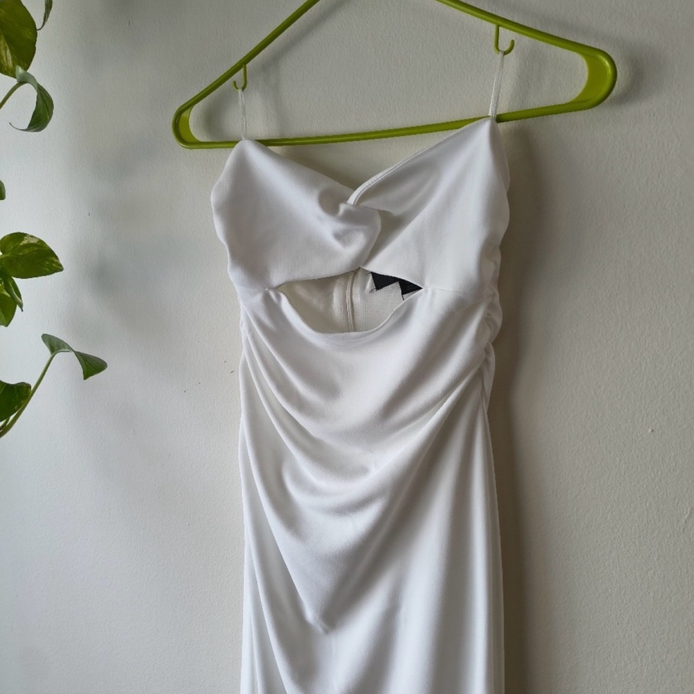 NWT ZARA White Strapless Cutout Maxi Dress - Size Small - Picture 6 of 12